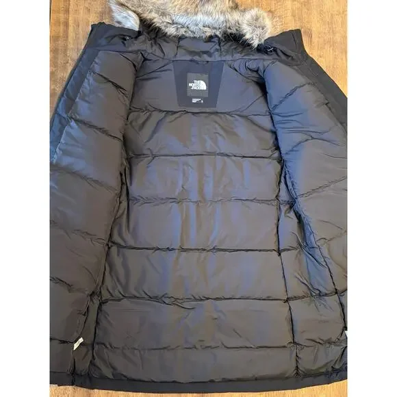 The North Face Arctic Parka 550 Down Knee Length Faux Fur Trim Black Women’s XL - Picture 7 of 11